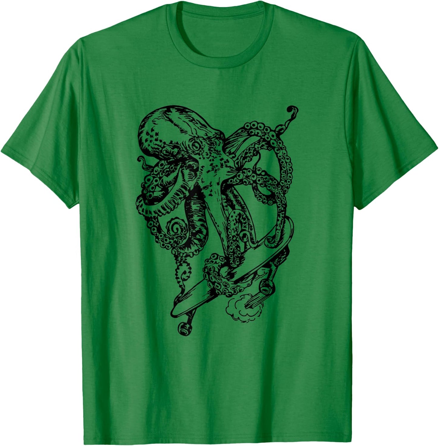 Octopus Skater Funny Skateboarding Beach Skateboarder T-Shirt - T-Shirt | Irish Green