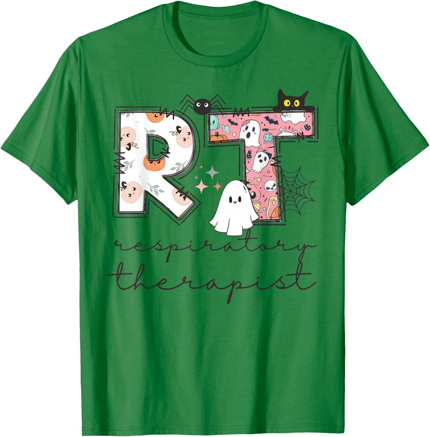 Respiratory Therapist Ghost RT Respiratory Therapy Halloween T-Shirt - T-Shirt | Irish Green