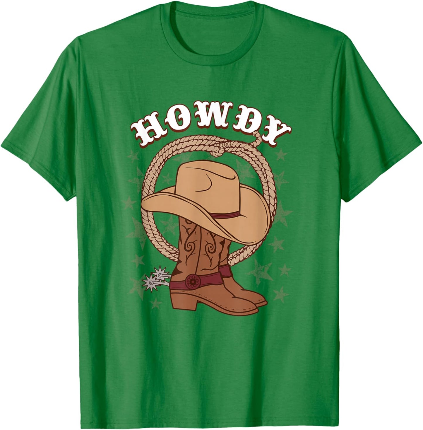 American Western Howdy Gear for Cowboys & Cowgirls Howdy Funny Cowboy Boots Hat Texas Rodeo Country Western T-Shirt - T-Shirt | Irish Green