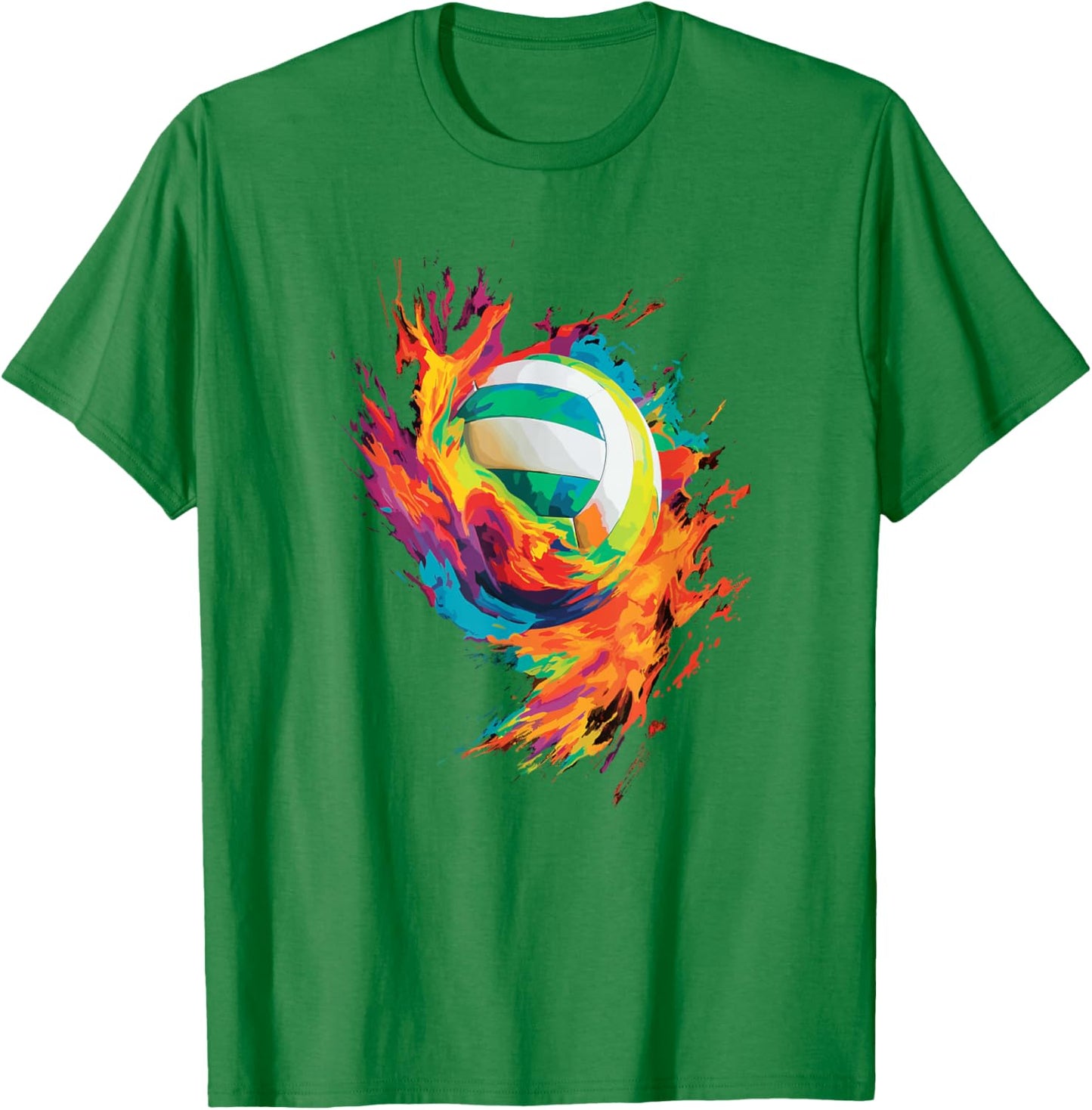 Colorful Volleyball volleyball player Girls Woman Teen T-Shirt - T-Shirt | Irish Green