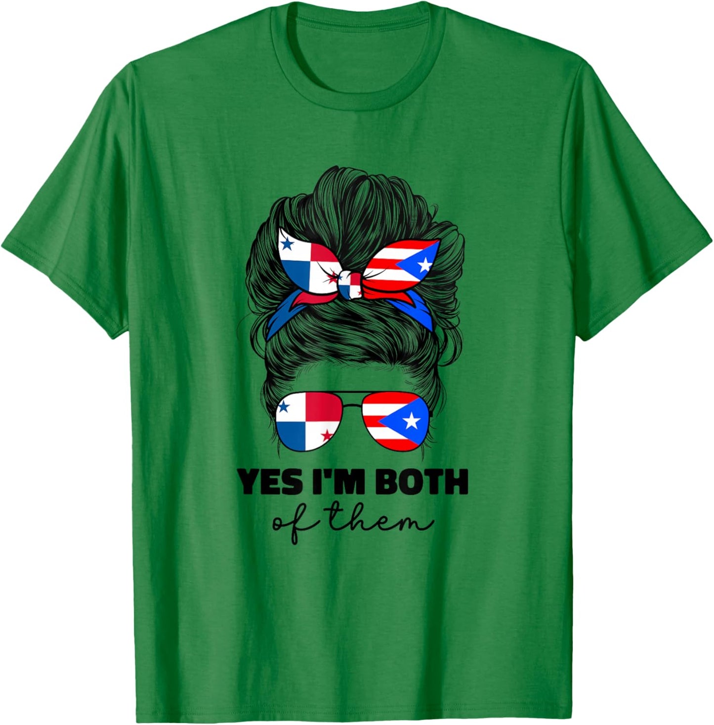 Half Panamanian And Puerto Rican Rico Panama Flag Girl Women T-Shirt - T-Shirt | Irish Green