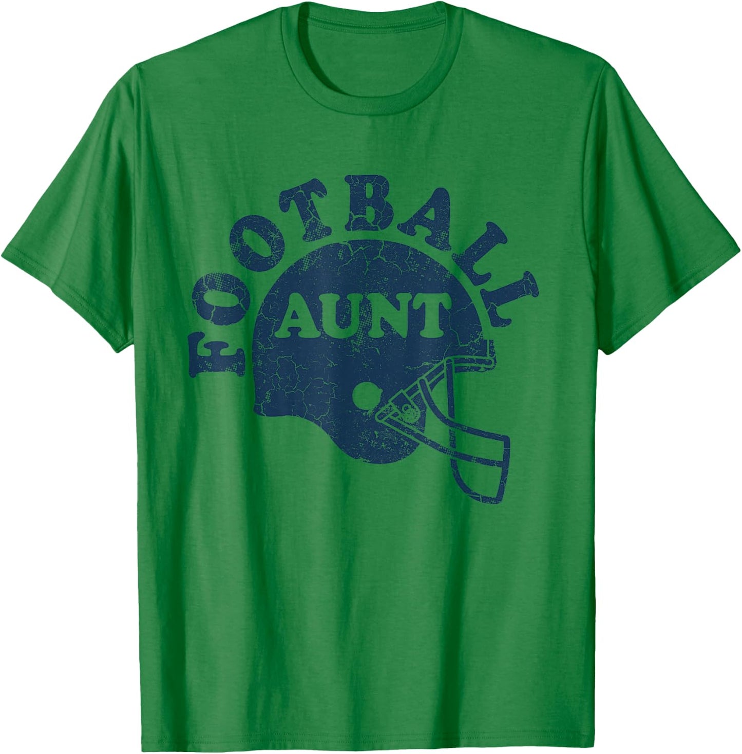Football Aunt Blue Helmet Game Day Auntie T-Shirt - T-Shirt | Irish Green