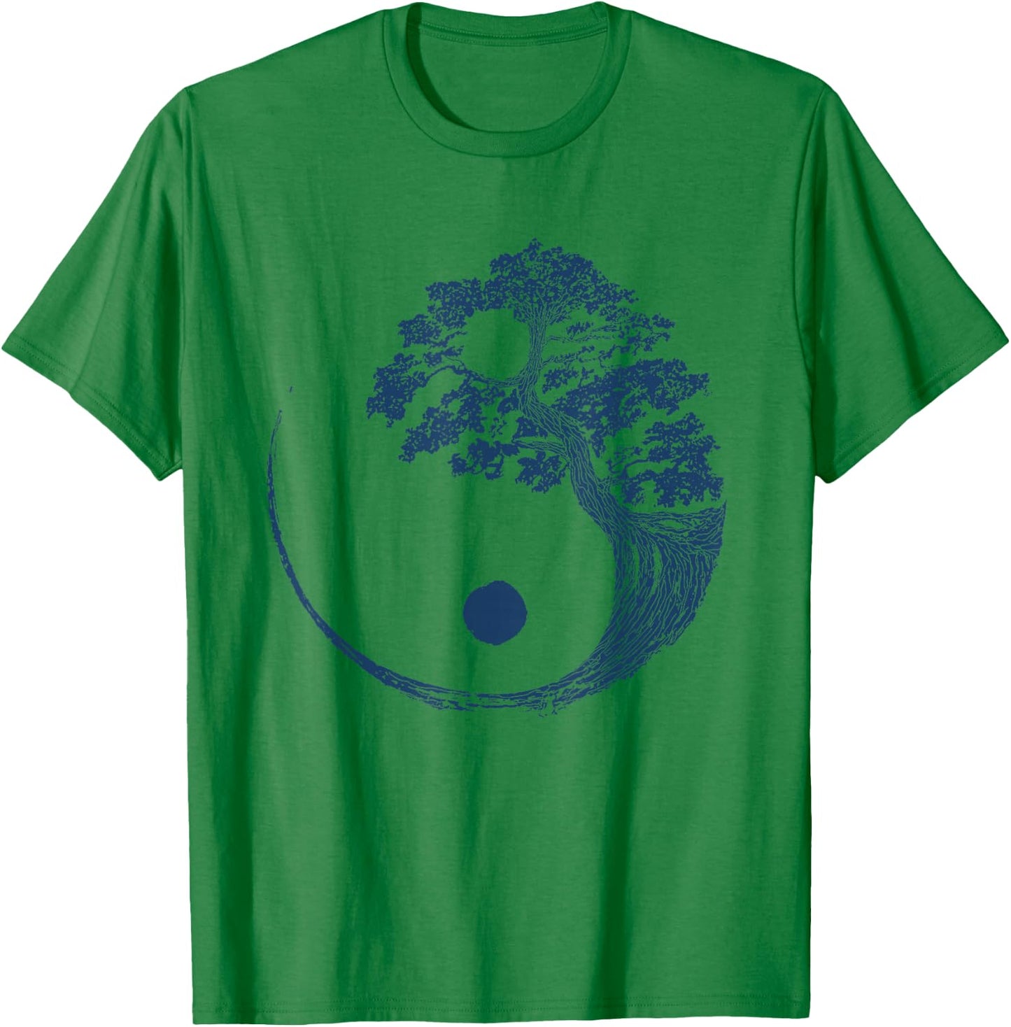 Yin Yang Blue Bonsai Tree Japanese Buddhist Zen Gift T-Shirt - T-Shirt | Irish Green
