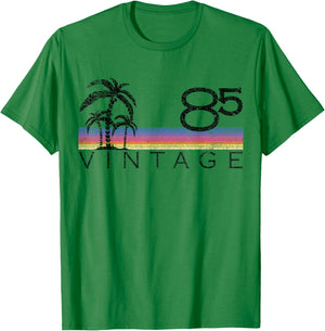 Vintage Surfing 1985 Pacific Ocean Sunset 40th Birthday Gift T-Shirt - T-Shirt | Irish Green
