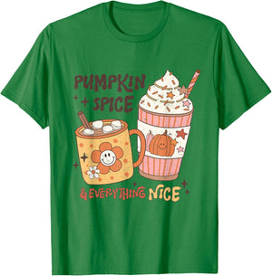Fall coffee pumpkin spice latte iced warm cozy autumn orange T-Shirt - T-Shirt | Irish Green