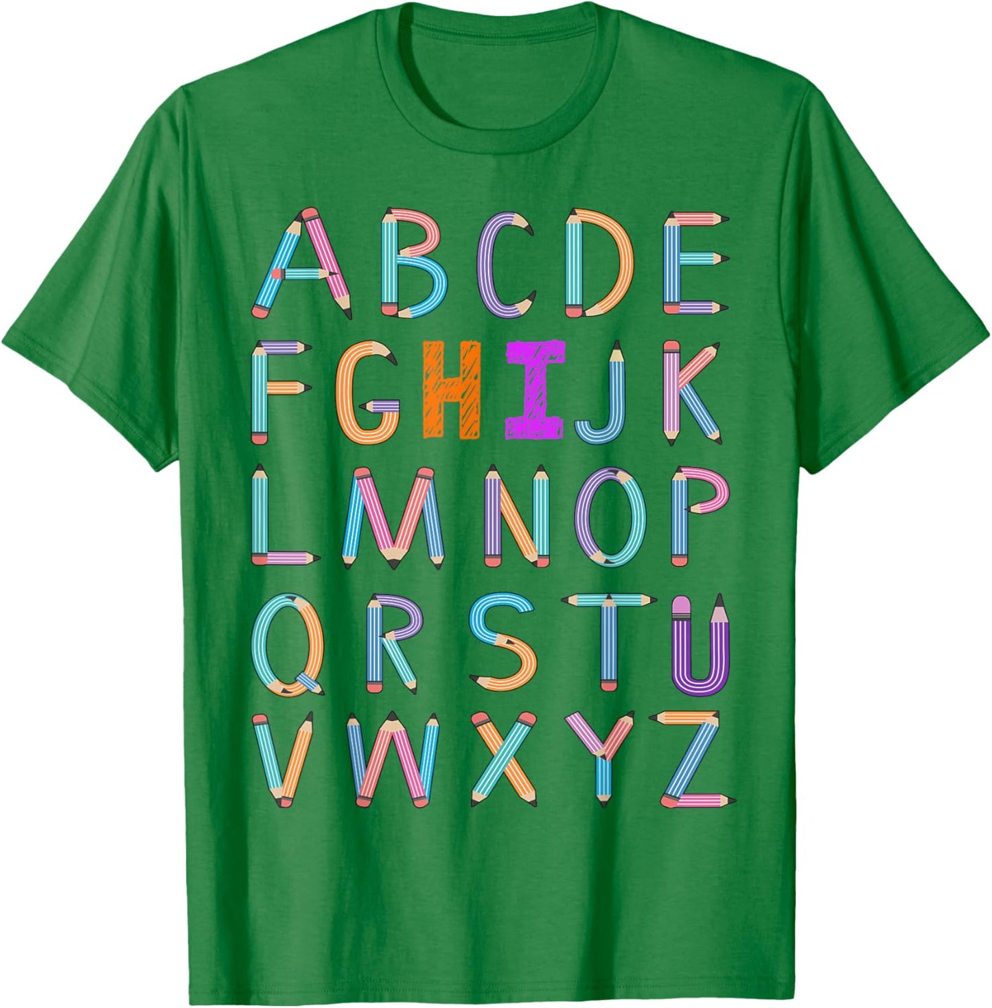 back to school Kindergarten Alphabet ABC Teacher Women kids T-Shirt - T-Shirt | Irish Green