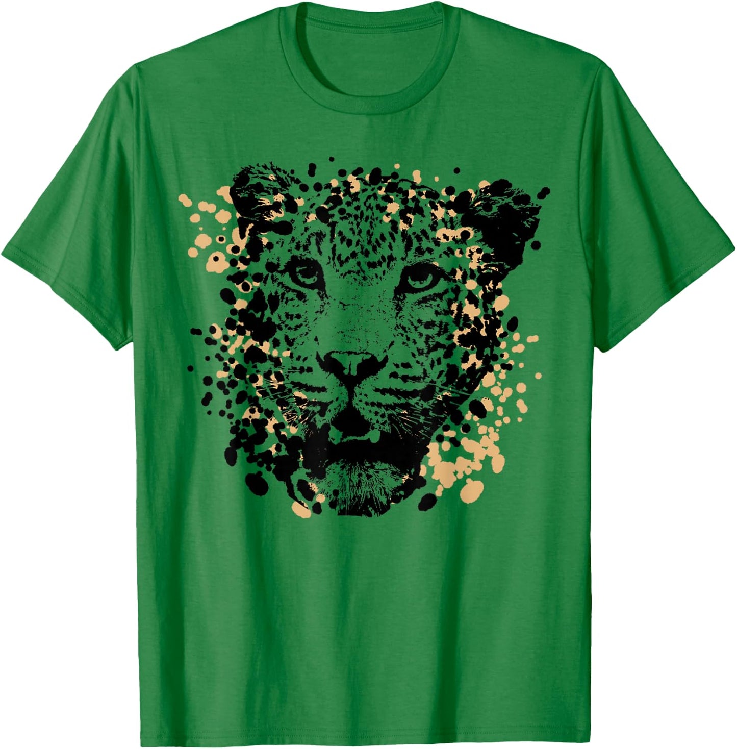 Vintage Splash Art Jaguar Animal T-Shirt - T-Shirt | Irish Green