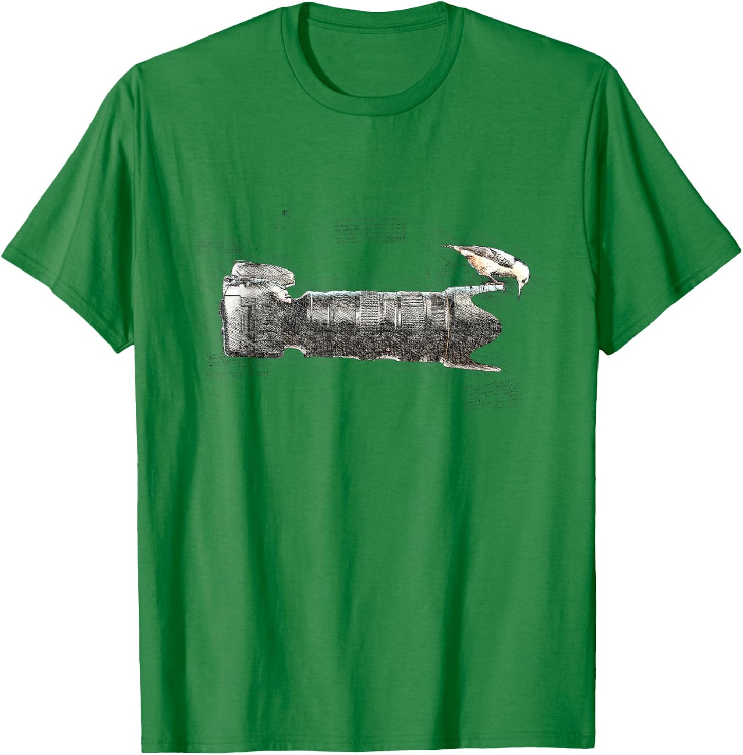 Bird on Long Lens Camera Photography Bird Photographer T-Shirt - T-Shirt | Irish Green