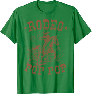 Rodeo Pop Pop Western Cowboy Family Matching Father's Day T-Shirt - T-Shirt | Irish Green