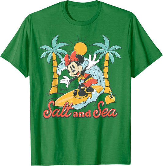 Minnie Mouse - Salt And Sea Summer Surf Graphic T-Shirt - T-Shirt | Irish Green