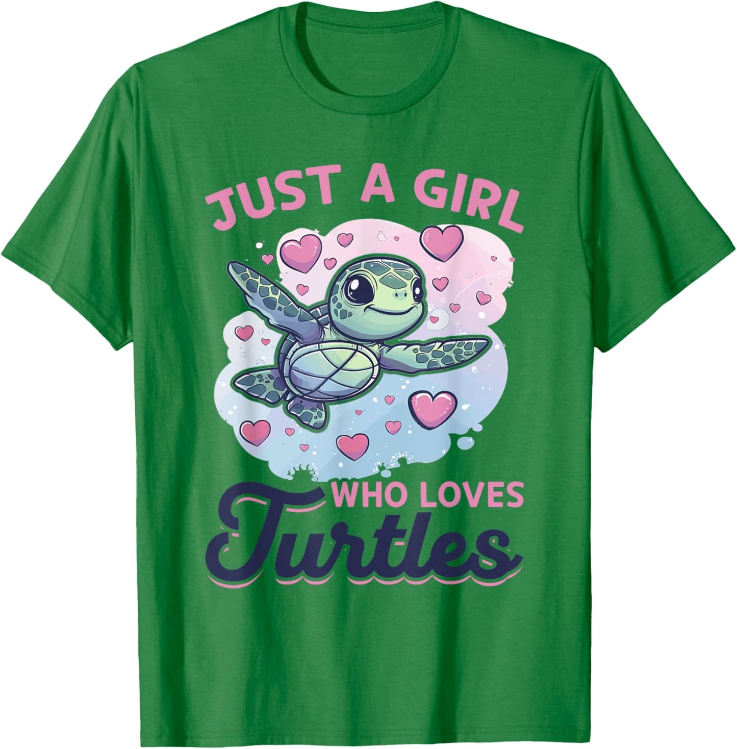 Funny Sea Turtle Animal Just A Girl Who Loves Turtles T-Shirt - T-Shirt | Irish Green