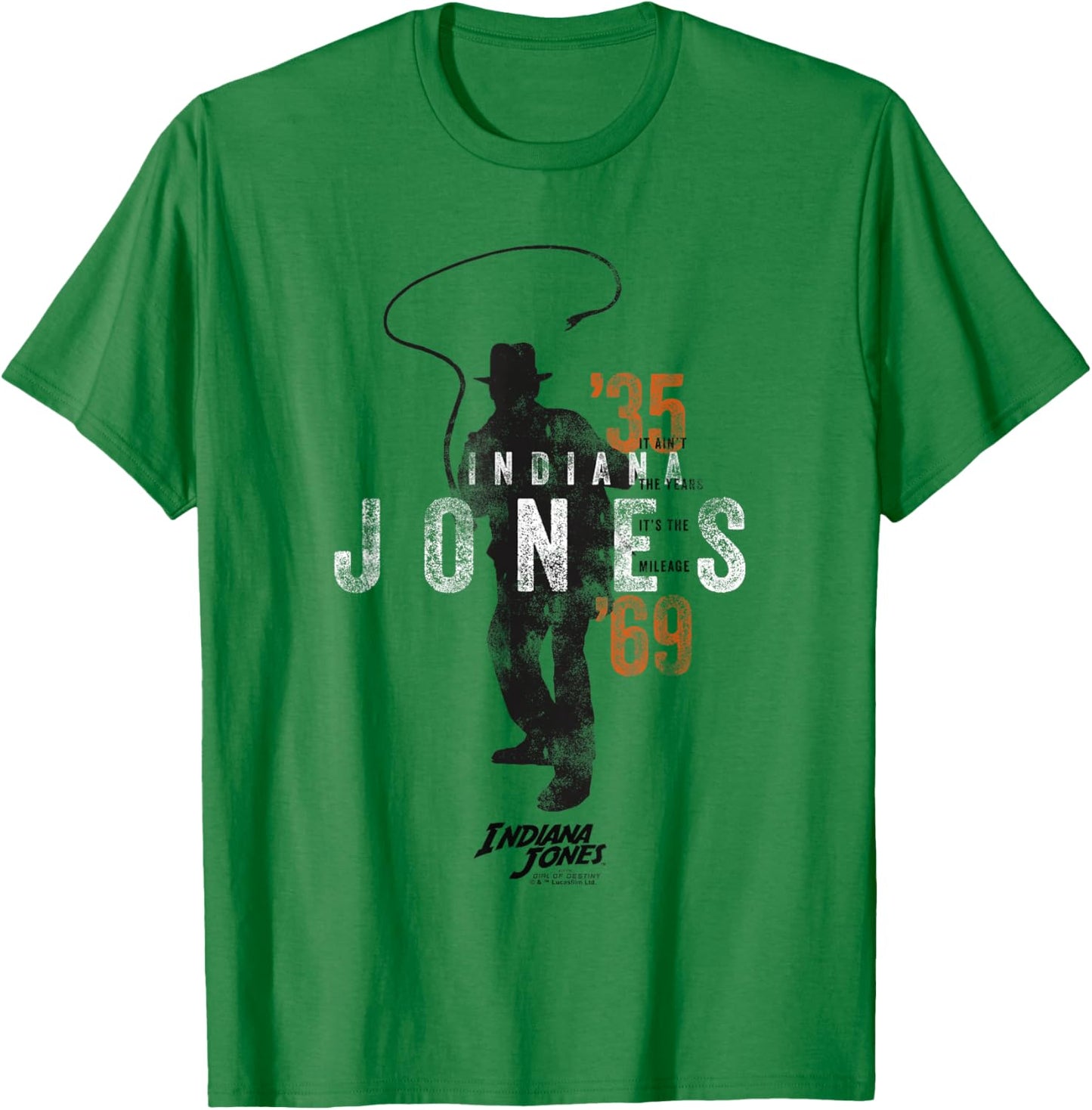 Indiana Jones and The Dial of Destiny It's The Mileage Retro T-Shirt - T-Shirt | Irish Green