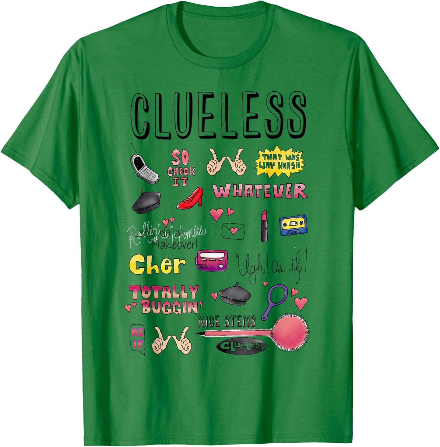 Clueless Icon Doodles T-Shirt - T-Shirt | Irish Green