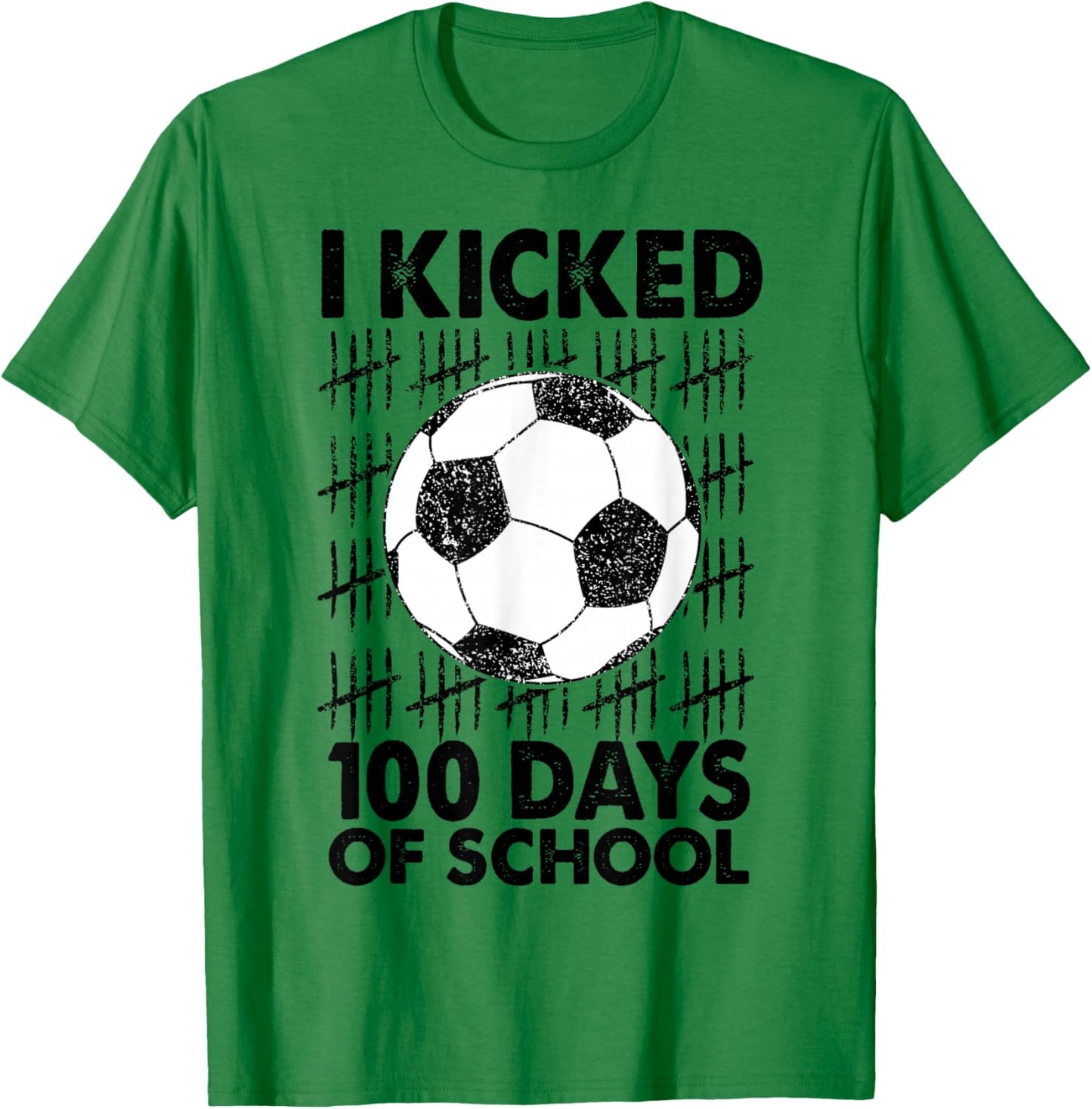 I Kicked 100 Days of School Soccer 100th Day Sport Kids Boys T-Shirt - T-Shirt | Irish Green