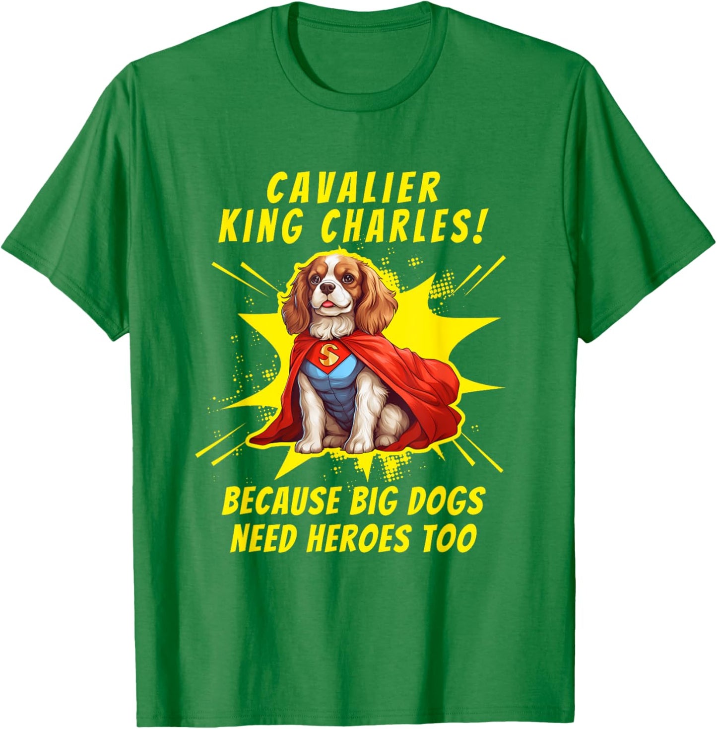 Superdog Cavalier King Charles Spaniel Dog T-Shirt - T-Shirt | Irish Green