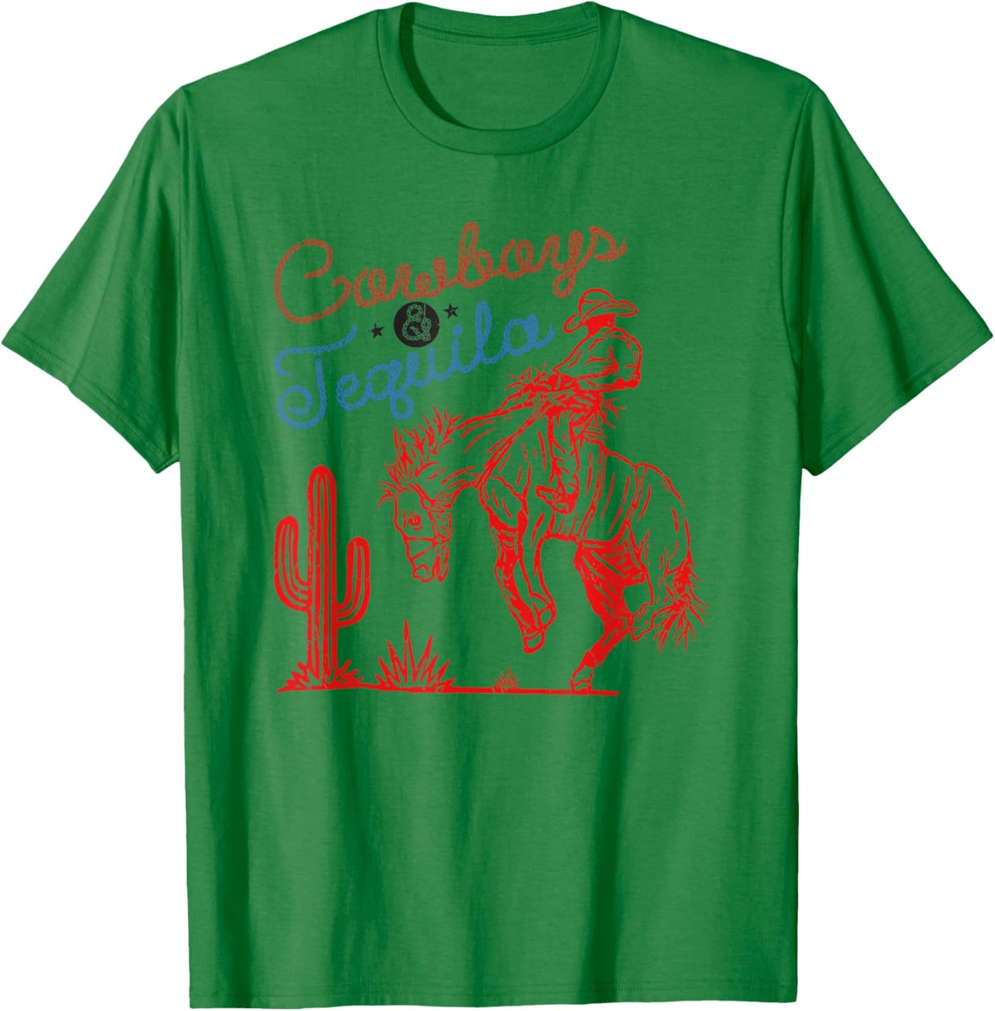 Cowboys & Tequila Rodeo Country T-Shirt - T-Shirt | Irish Green