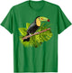 Watercolor Toucan Palm Leaves Rainforest Toucan T-Shirt - T-Shirt | Irish Green