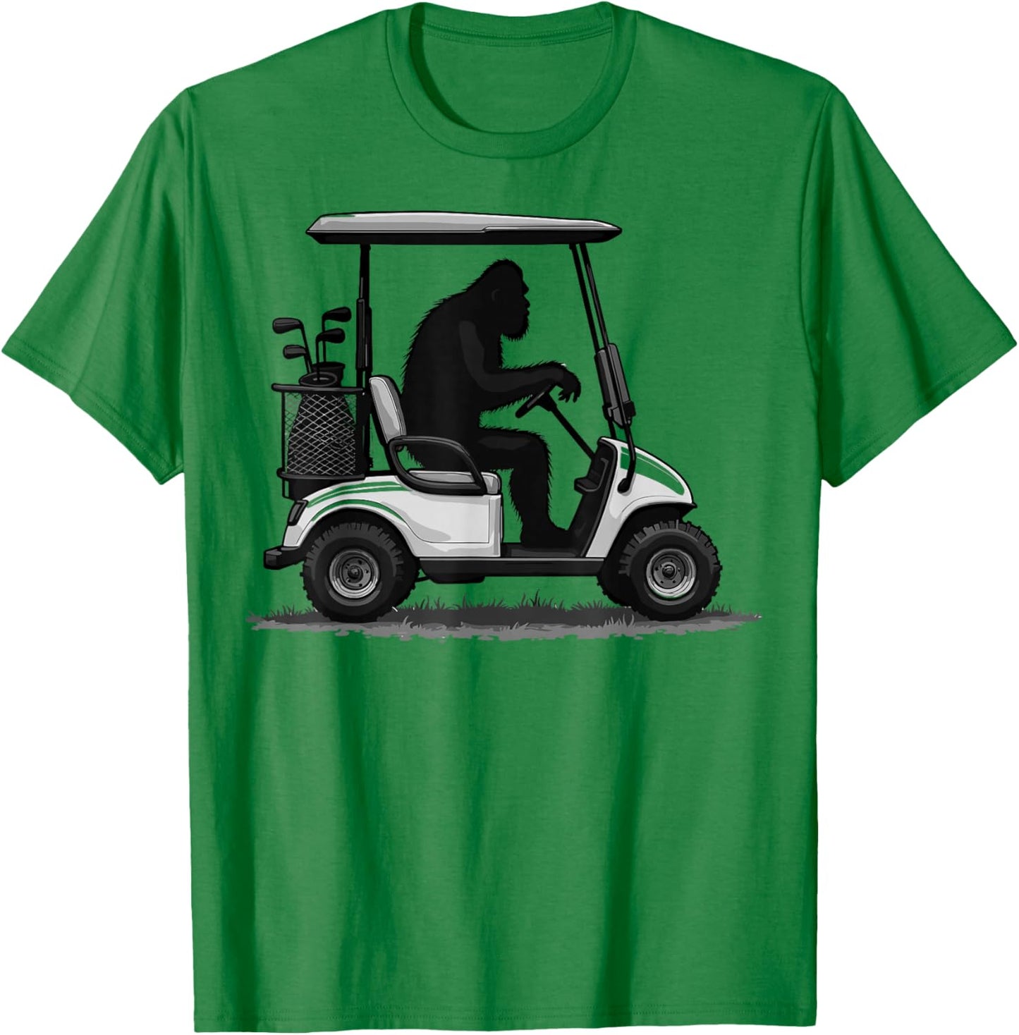 Golf Cart Sasquatch Players Golfer Golfing Golf Player T-Shirt - T-Shirt | Irish Green