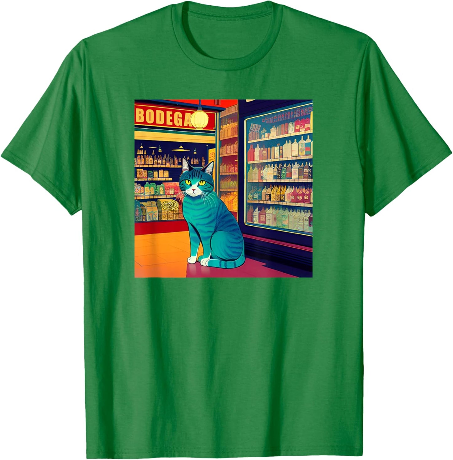 Cool Bodega Cat Meme T-Shirt - T-Shirt | Irish Green