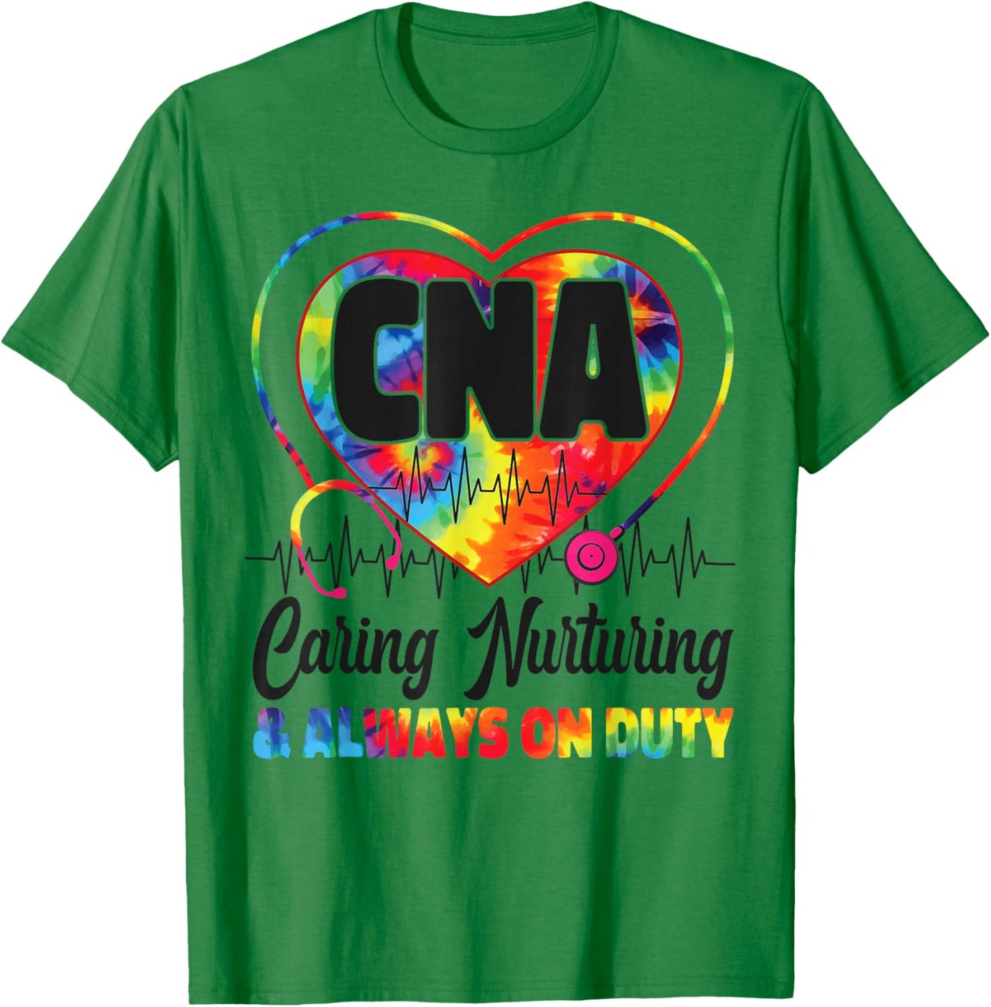 CNA Nurse Certified Nursing Assistant Tie Dye Cna Caring T-Shirt - T-Shirt | Irish Green