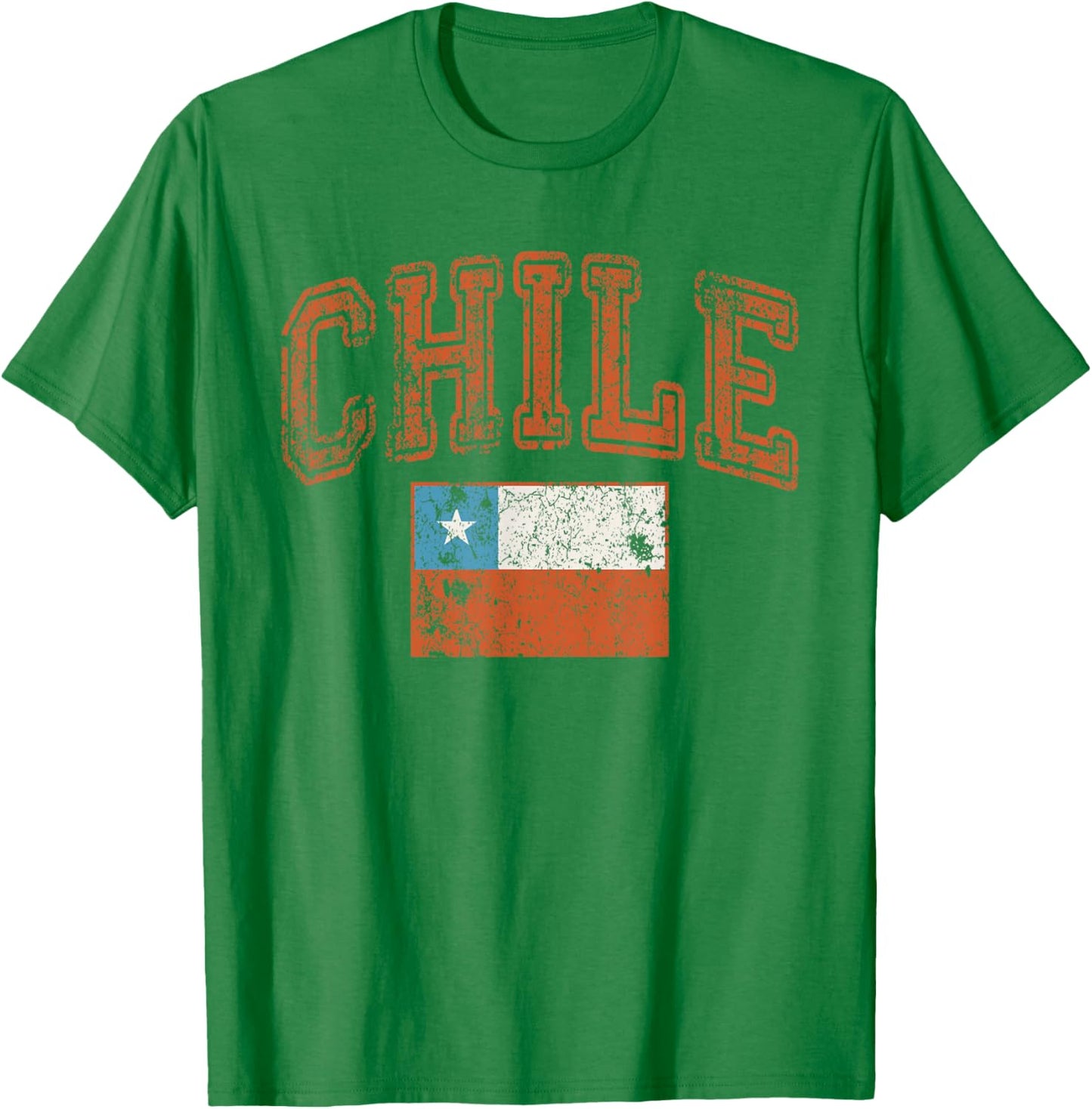 Vintage Retro Faded Chile Flag Chilean Pride T-Shirt - T-Shirt | Irish Green