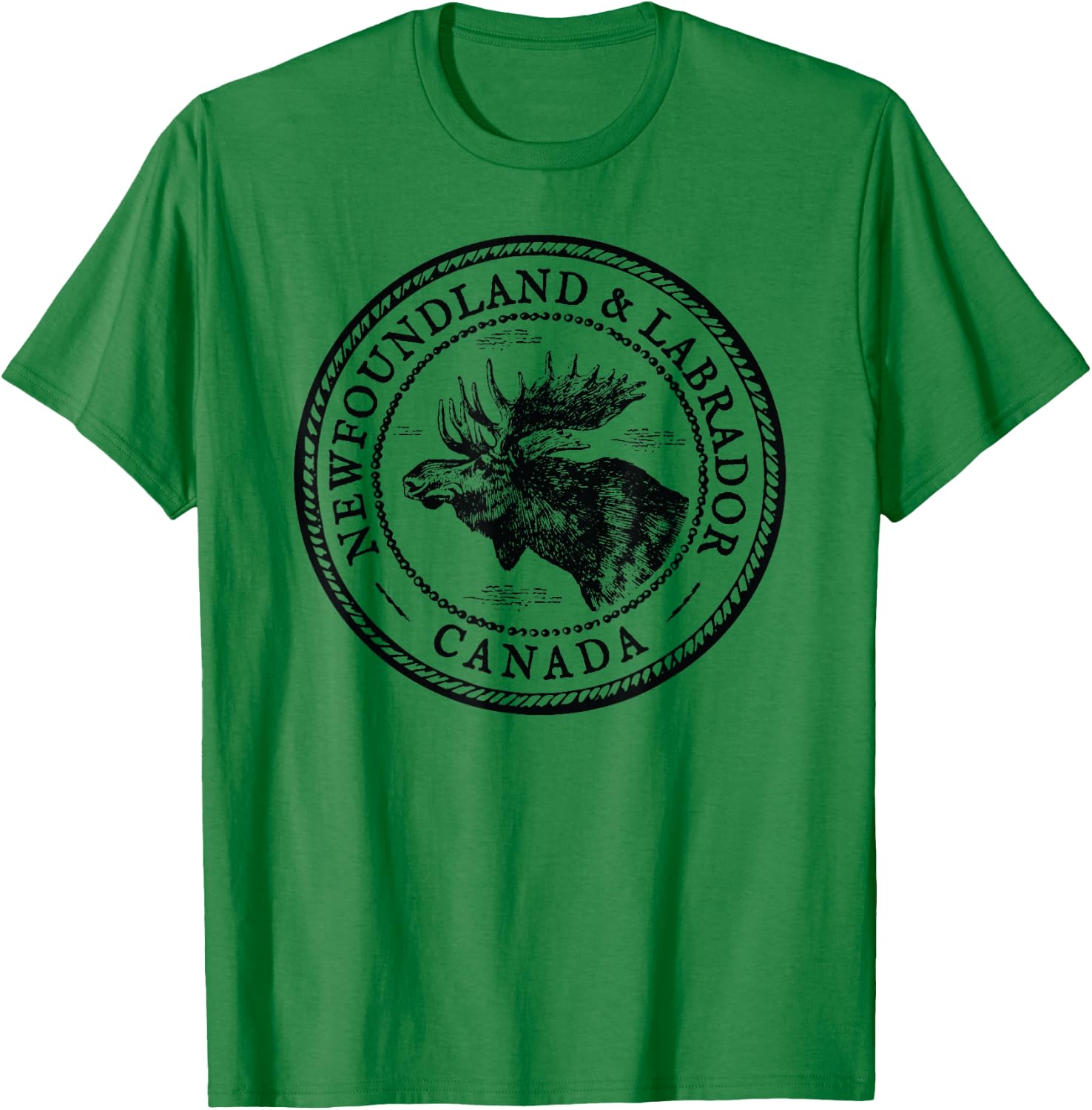 Moose Antlers Art Lovers Gift, Newfoundland & Labrador Moose T-Shirt - T-Shirt | Irish Green