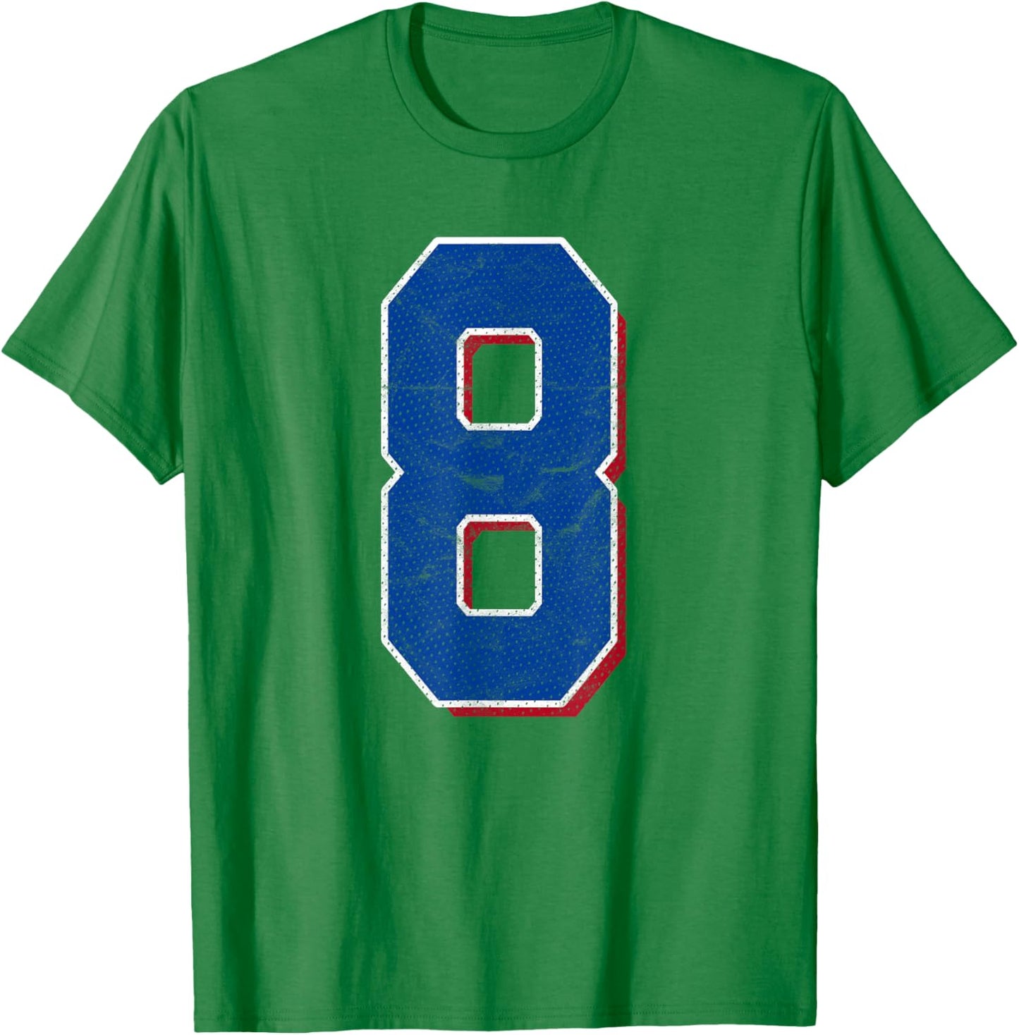 Number 8 Numbered Uniform Sports Team Jersey 8th Birthday T-Shirt - T-Shirt | Irish Green