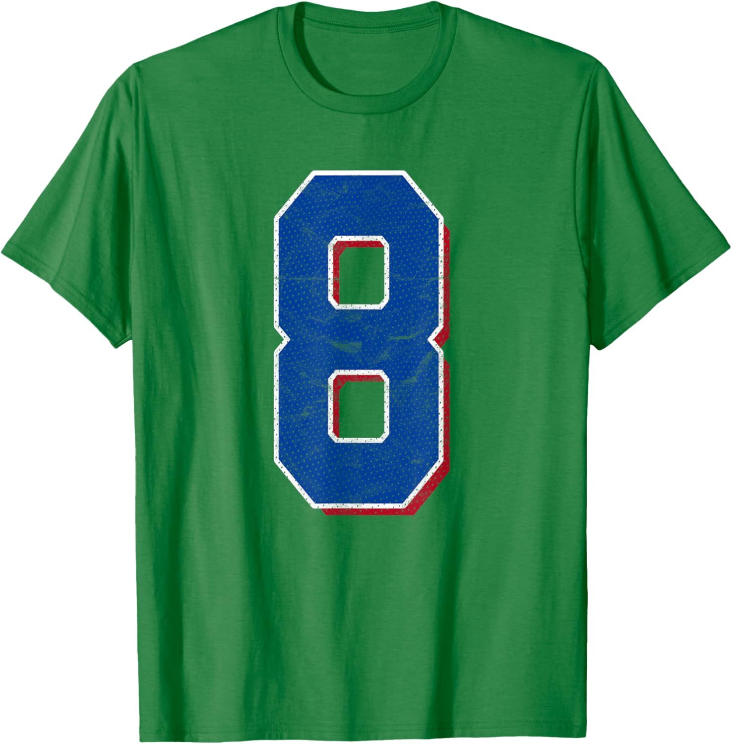 Number 8 Numbered Uniform Sports Team Jersey 8th Birthday T-Shirt - T-Shirt | Irish Green