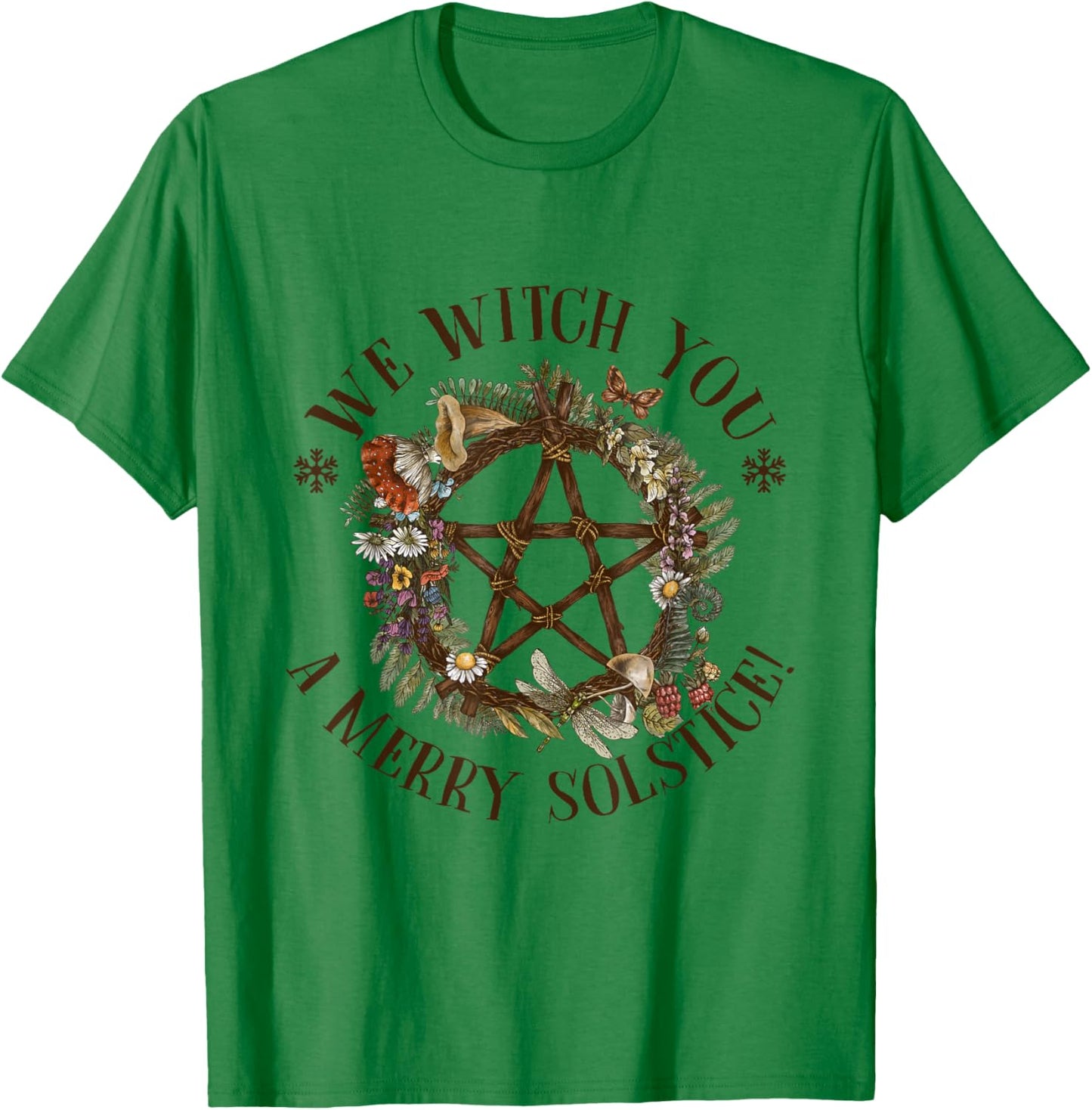 We Witch You A Merry Winter Solstice Yule Pagan Santa Wiccan T-Shirt - T-Shirt | Irish Green