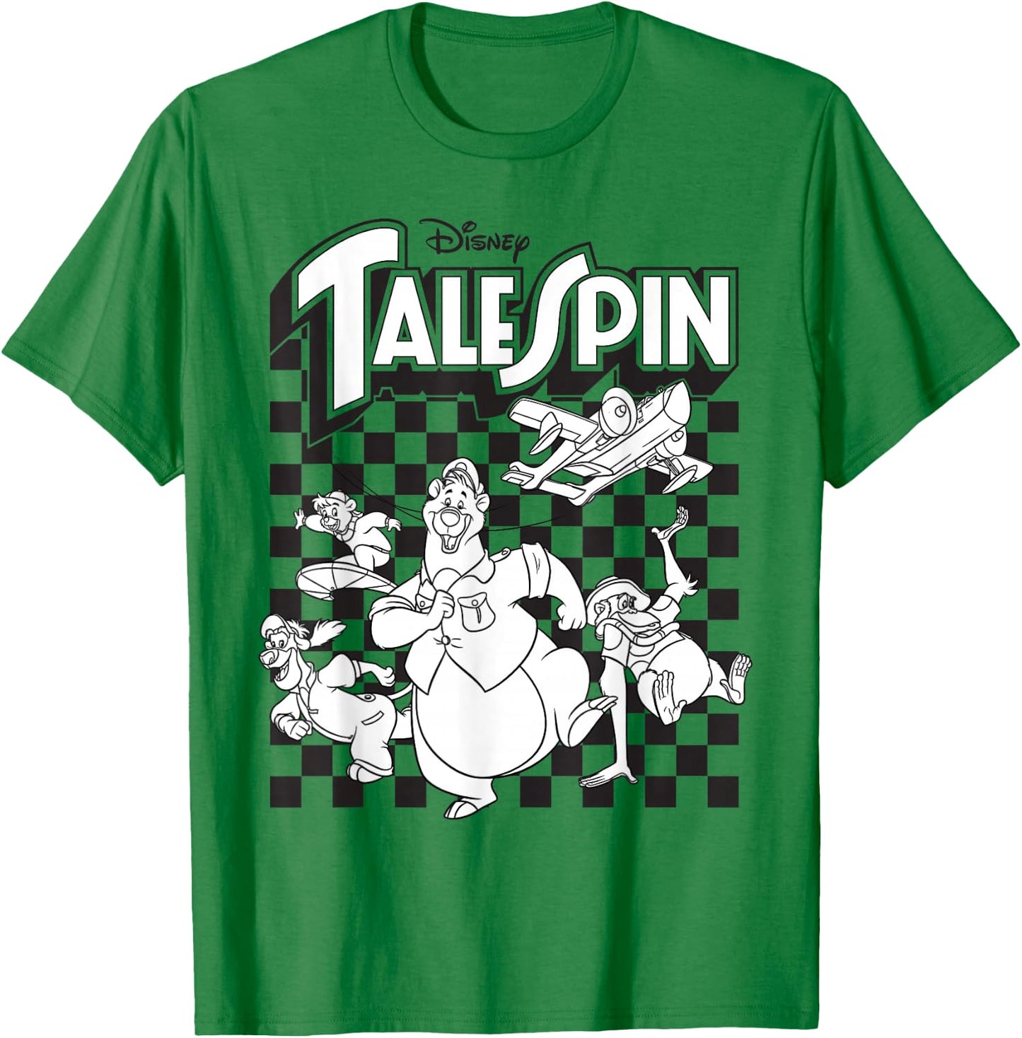 Talespin - Characters Checkered T-Shirt - T-Shirt | Irish Green