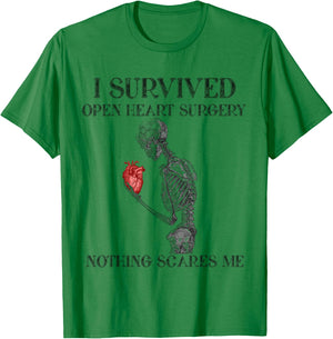I Survived Open Heart Surgery Survivor Gift T-Shirt - T-Shirt | Irish Green