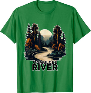 Ocmulgee River Retro Minimalist River Ocmulgee T-Shirt - T-Shirt | Irish Green