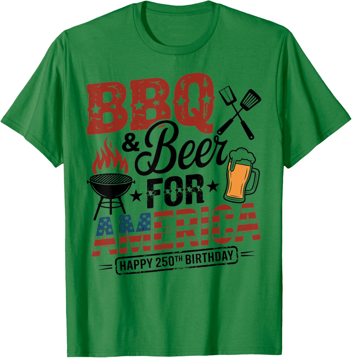 Fourth Of July Barbecue Grilling America T-Shirt - T-Shirt | Irish Green