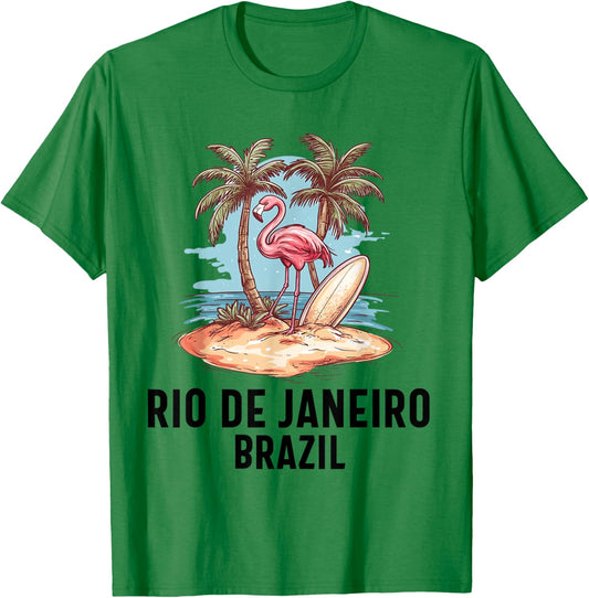 Rio De Janeiro Brazil Souvenir Brazil Holiday Reminder , white, S T-Shirt - T-Shirt | Irish Green