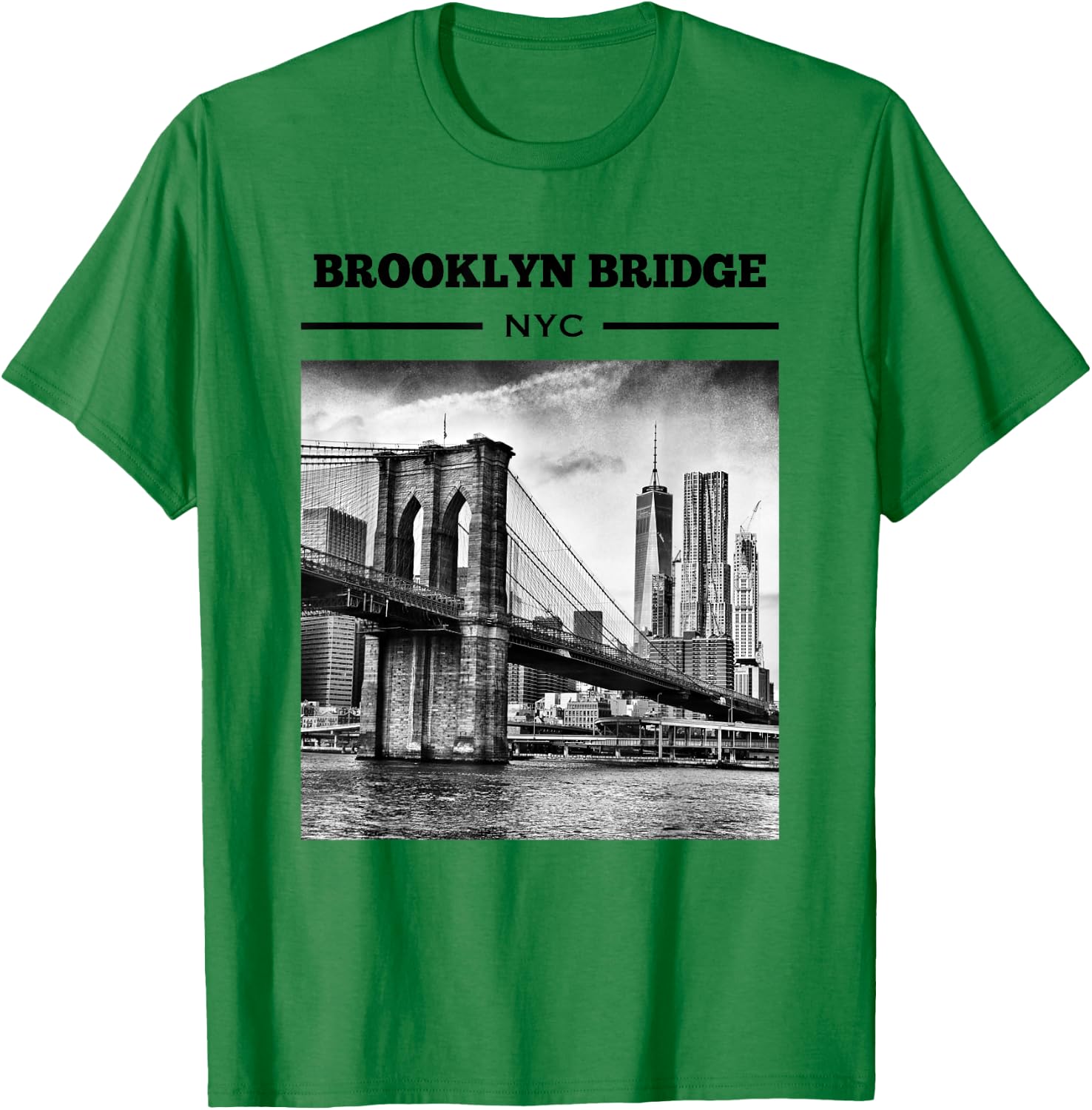 Brooklyn Bridge New York City t shirt NYC T-Shirt - T-Shirt | Irish Green