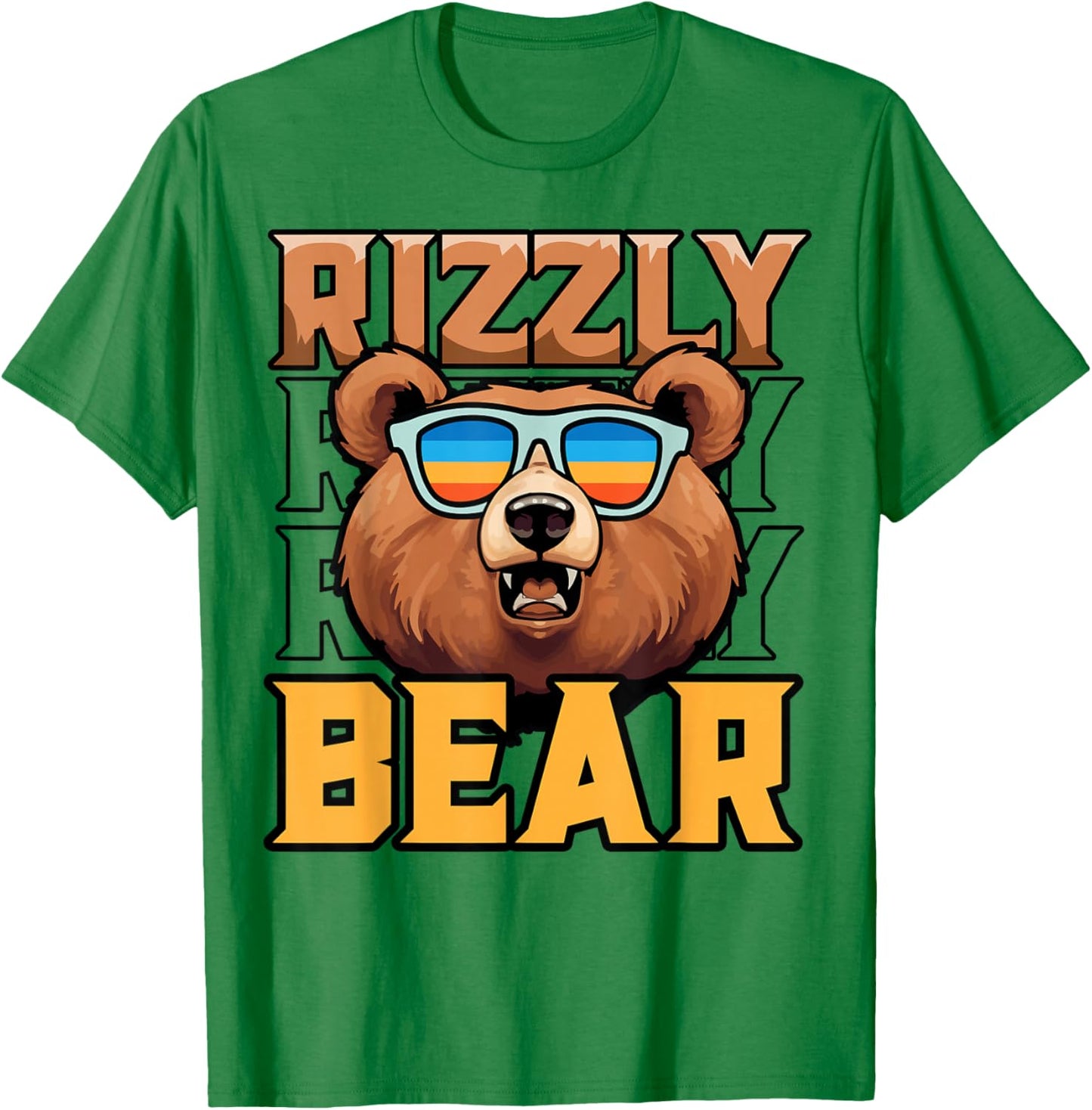 Rizzly Bear Funny Rizz Meme Grizzly Bear Lover T-Shirt - T-Shirt | Irish Green