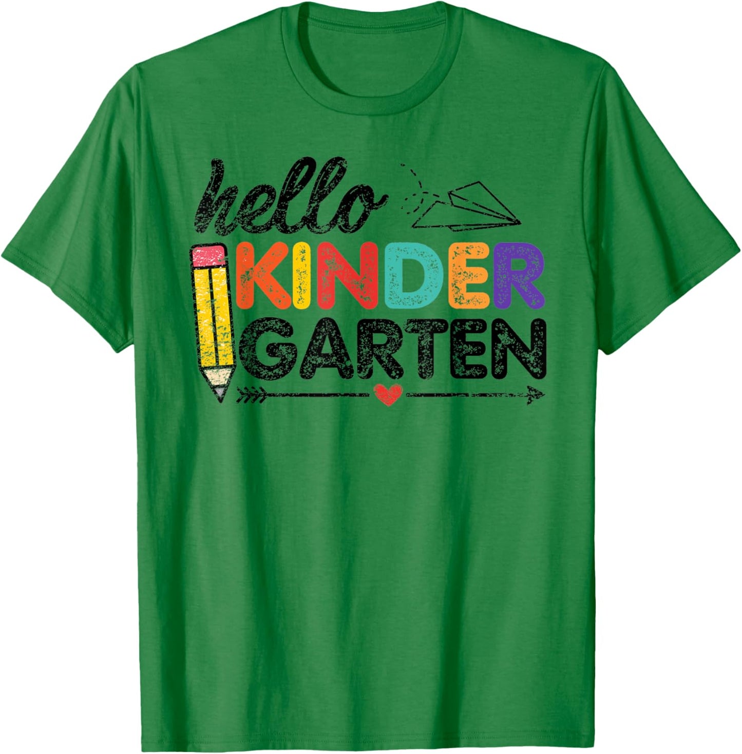 Cute Hello Kindergarten - Kids Teacher Back to School T-Shirt - T-Shirt | Irish Green