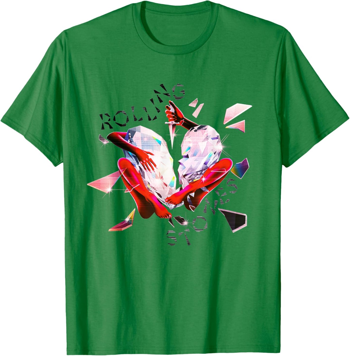 Official The Rolling Stones Exclusive Prism Heart T-Shirt - T-Shirt | Irish Green