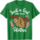 Sloth Just a Girl Who Loves Sloths T-Shirt - T-Shirt | Irish Green