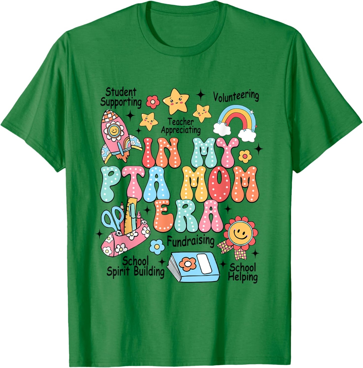 Retro In My PTA Mom Era Parent Organization Team Teacher T-Shirt - T-Shirt | Irish Green