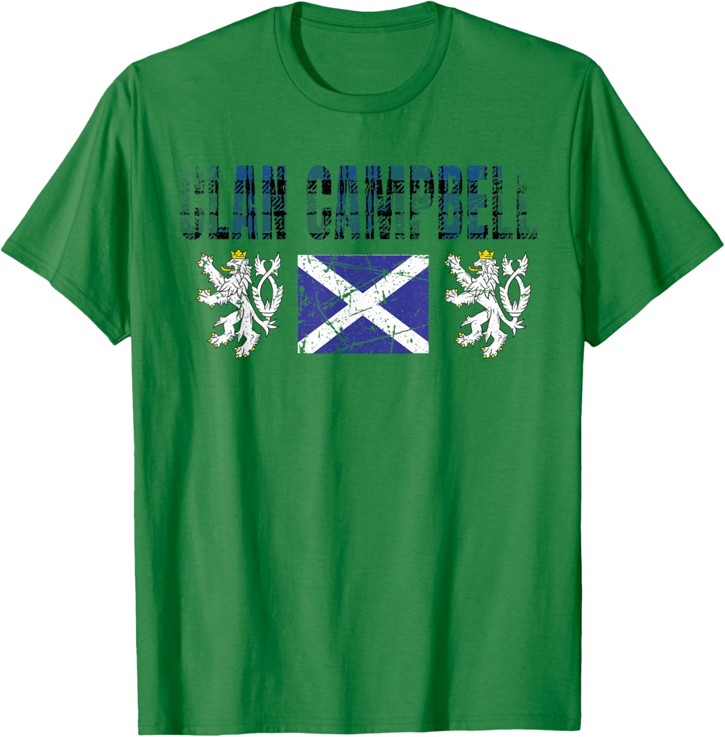 Clan Campbell Tartan Scottish Family Name Scotland Pride T-Shirt - T-Shirt | Irish Green