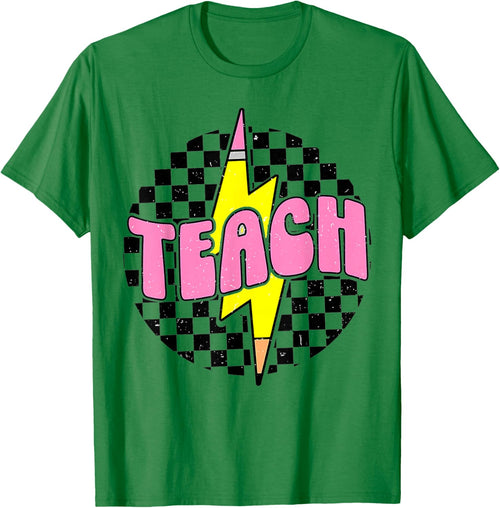 Teach Pencil Lightning Bolt Retro Back To School for Teacher