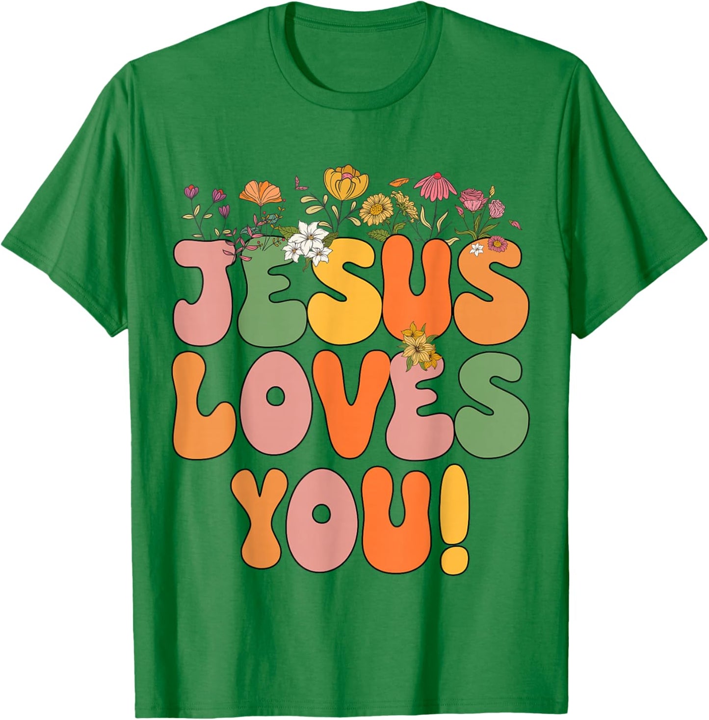 Toddler Jesus Loves You Christian Women Girls I Heart God T-Shirt - T-Shirt | Irish Green