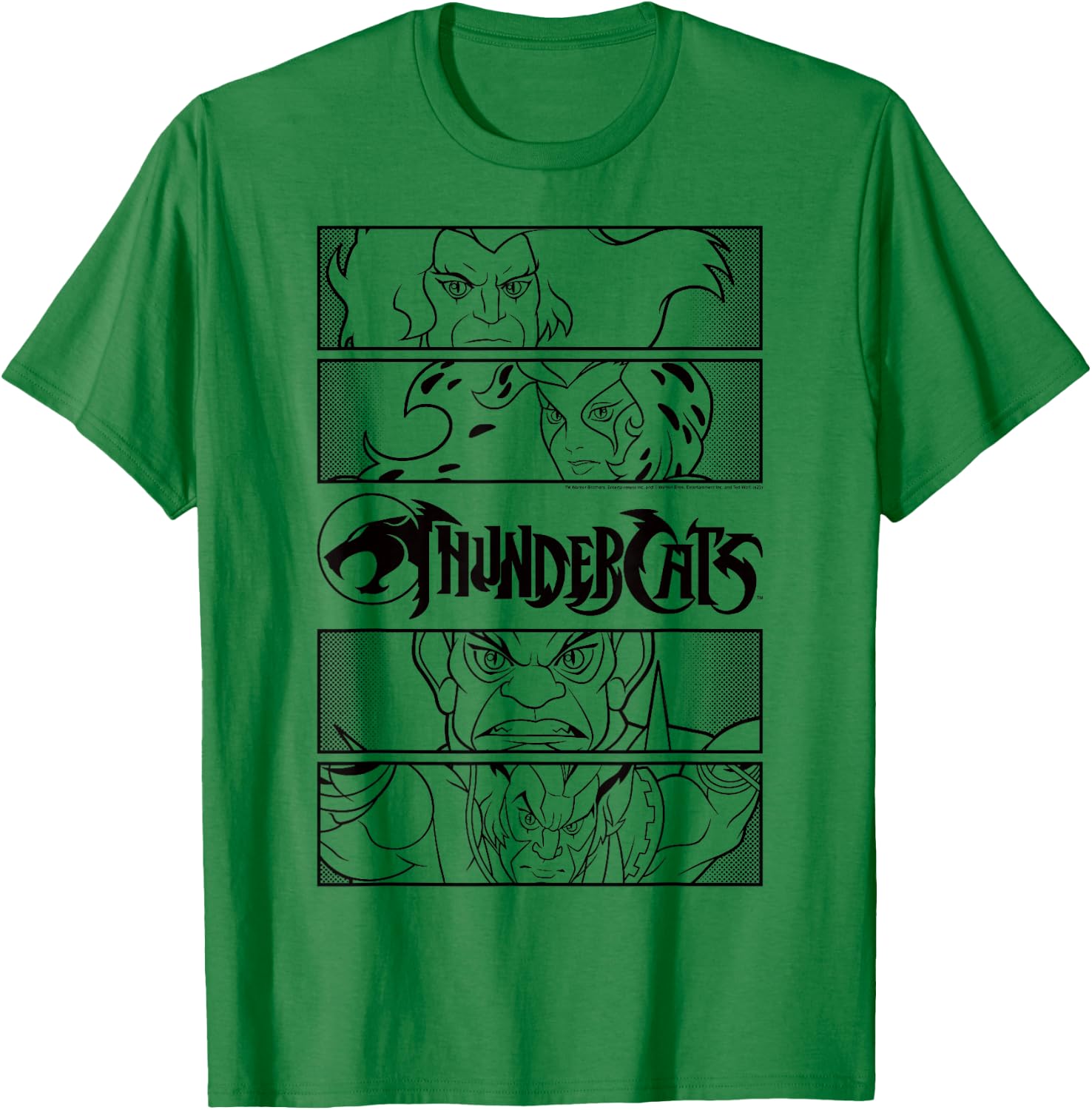 Thundercats Group Shot Comic Panels T-Shirt - T-Shirt | Irish Green