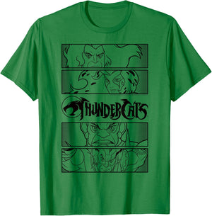 Thundercats Group Shot Comic Panels T-Shirt - T-Shirt | Irish Green