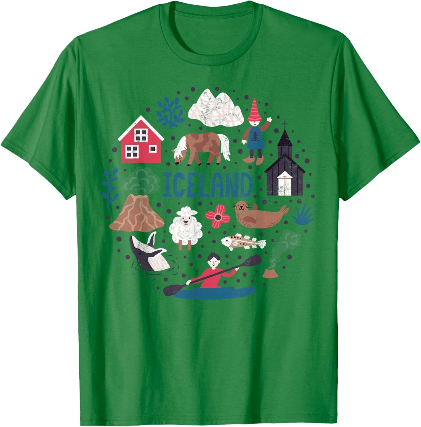 Travel Europe Iceland Reykjavik Family Vacation Souvenir , Small T-Shirt - T-Shirt | Irish Green