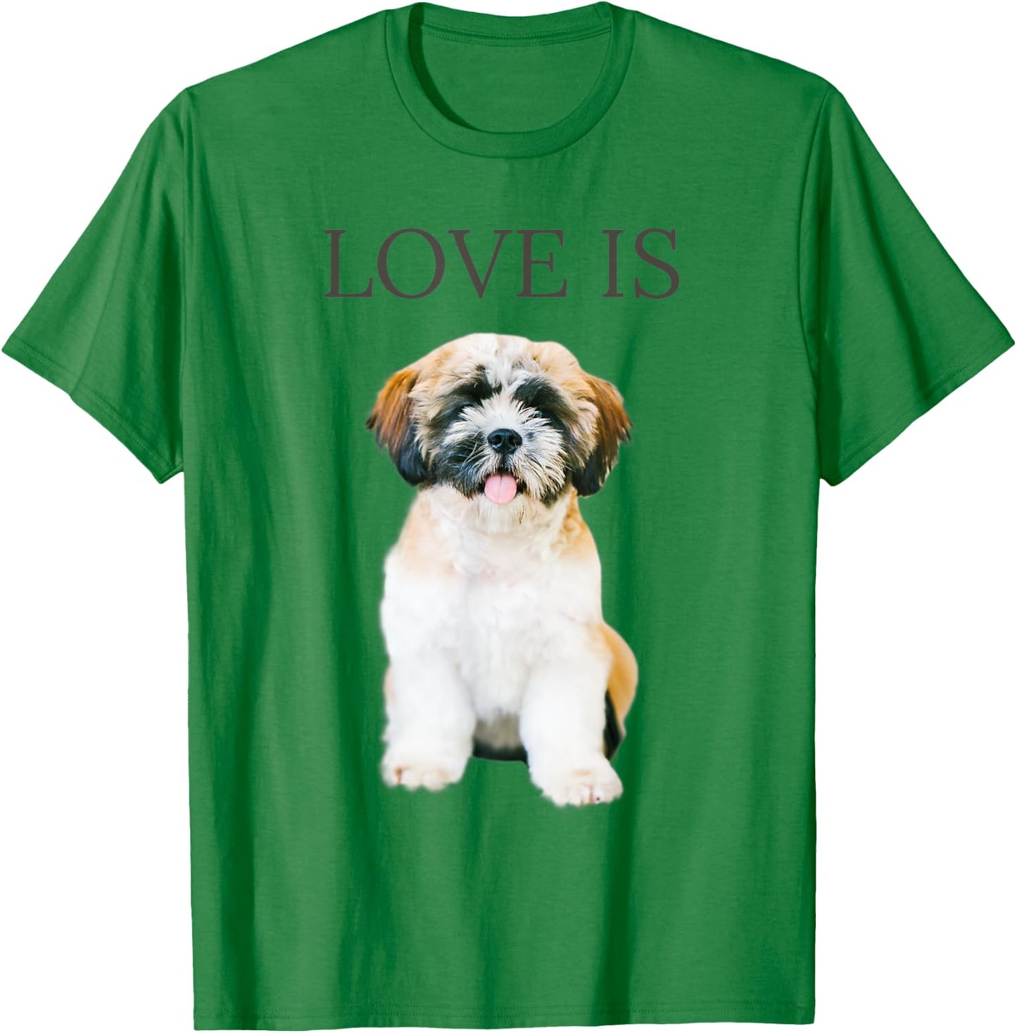 Shih Tzu Shirt Women Men Kids Love Dog Mom Dad Pet Puppy T-Shirt - T-Shirt | Irish Green
