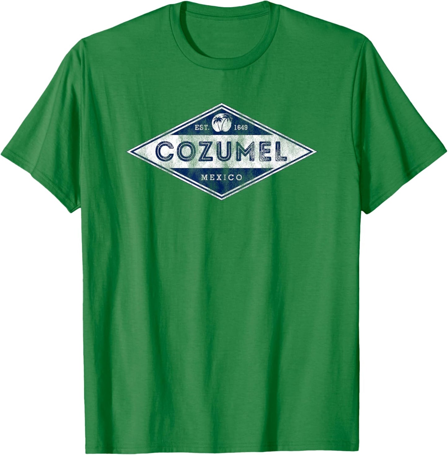 Cozumel Mexico Throwback Badge Cruise Souvenir T-Shirt - T-Shirt | Irish Green
