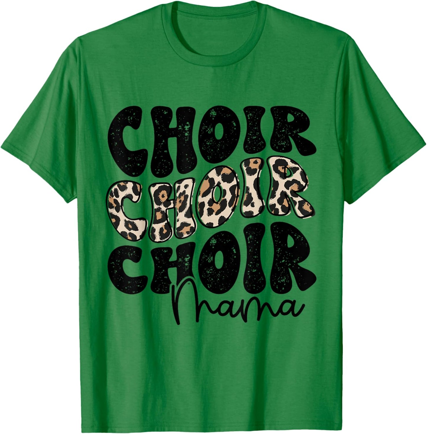 Choir Mama Leopard Proud Choir Mom Musical Marching Band T-Shirt - T-Shirt | Irish Green