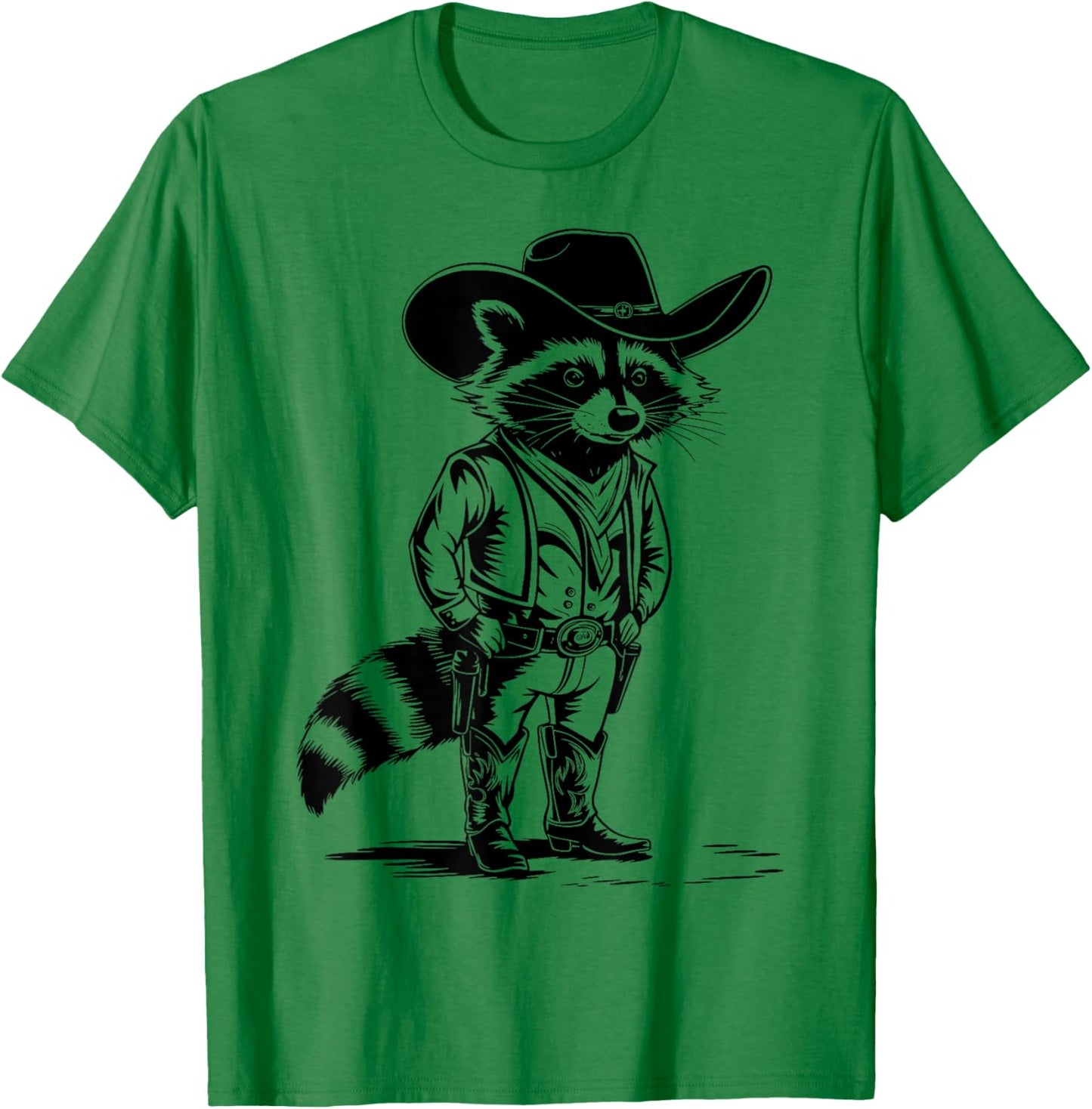 Vintage Raccoon Cowboy Country Graphic Western Men Women , grey, S T-Shirt - T-Shirt | Irish Green